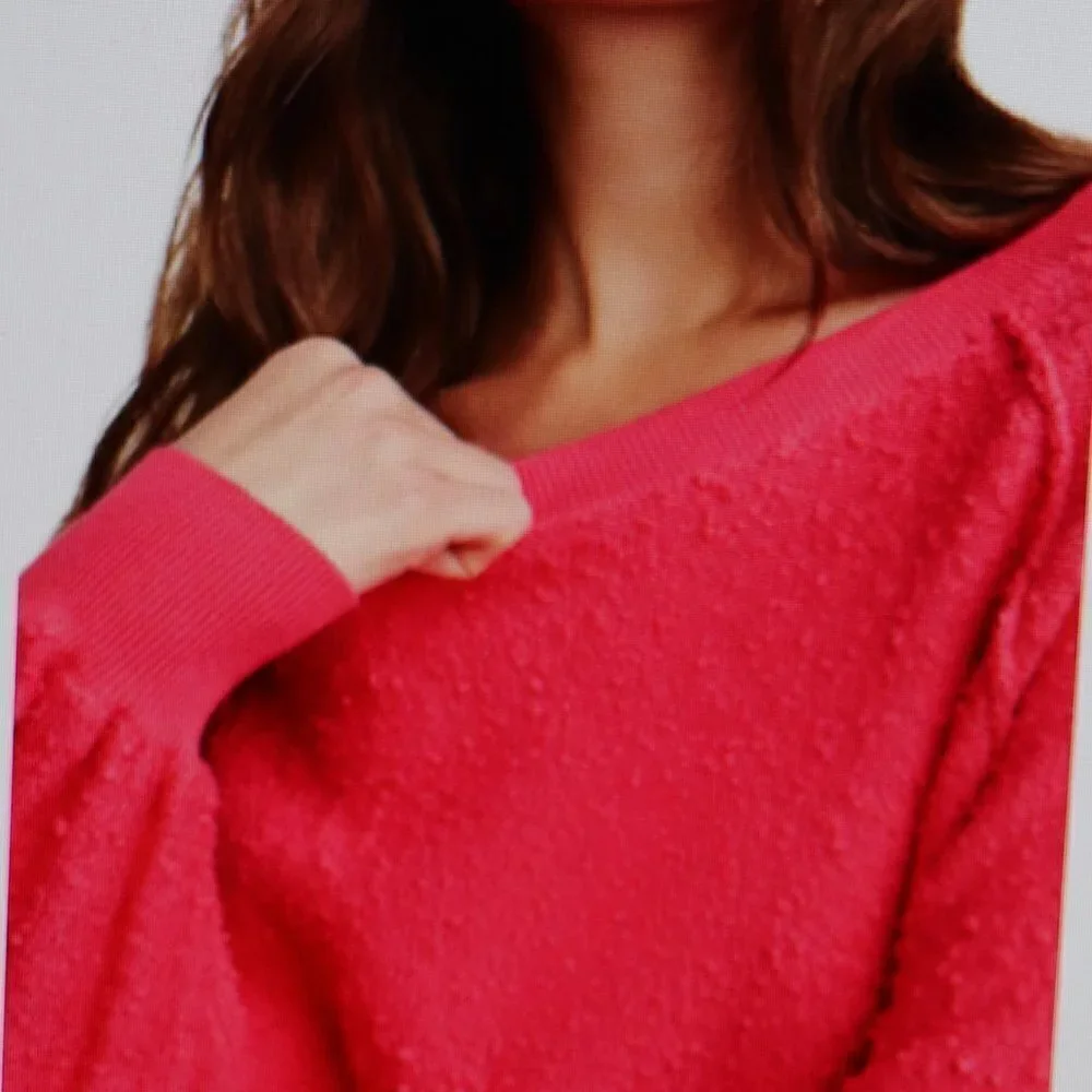 Free People Found My Friend Boucle' Pullover Size M